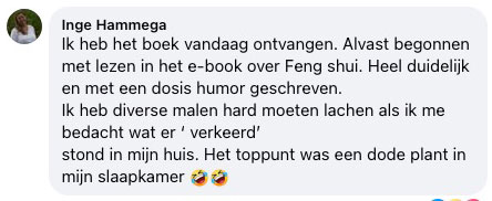 Reactie van een lezeres